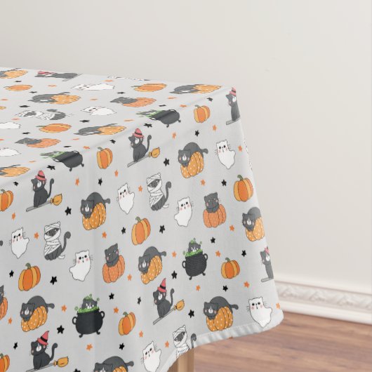 Schattigee Halloween katten en geesten Tafelkleed (Voorbeeld)