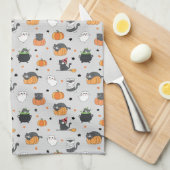 Schattigee Halloween katten en geesten Theedoek (Quarter Fold)