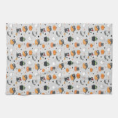 Schattigee Halloween katten en geesten Theedoek (Horizontaal)