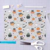 Schattigee Halloween katten en geesten Tissuepapier (Craft)