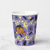 Schattigee Halloween katten, vleermuizen en sterre Papieren Bekers (Links)