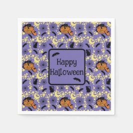 Schattigee Halloween katten, vleermuizen en sterre Servet