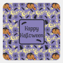 Schattigee Halloween katten, vleermuizen en sterre