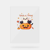 Schattigee Halloween - Kawaii Ghost en Black Cats  Acryl Bord (Voorkant)