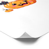 Schattigee Halloween - Kawaii Ghost en Black Cats Poster (Hoek)