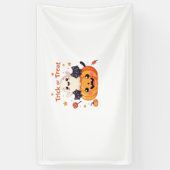Schattigee Halloween - Kawaii Ghost en Black Cats  Spandoek (Verticaal)