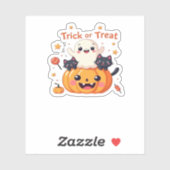 Schattigee Halloween - Kawaii Ghost en Black Cats Sticker (Vel)
