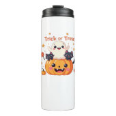 Schattigee Halloween - Kawaii Ghost en Black Cats  Thermosbeker (Voorkant)
