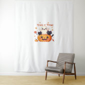 Schattigee Halloween - Kawaii Ghost en Black Cats  Wandkleed (In situ)