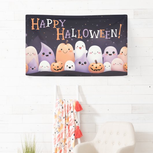 Schattigee Halloween Kawaii Ghost Spandoek (Insitu)