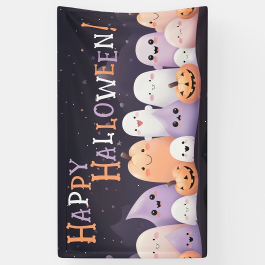 Schattigee Halloween Kawaii Ghost Spandoek (Verticaal)