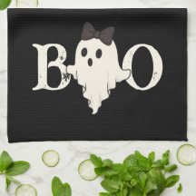 Schattigee Halloween Keuken Handdoeken - "Boe" Gho