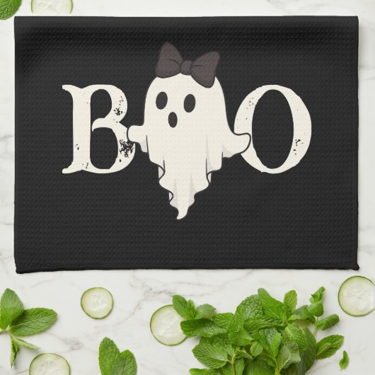 Schattigee Halloween Keuken Handdoeken - "Boe" Gho (Gevouwen)