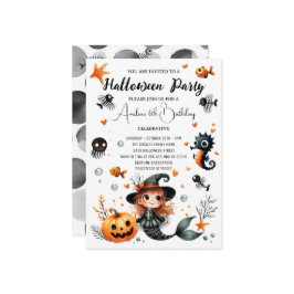 Schattigee Halloween Kids Verjaardag Spooky Zeemee Kaart