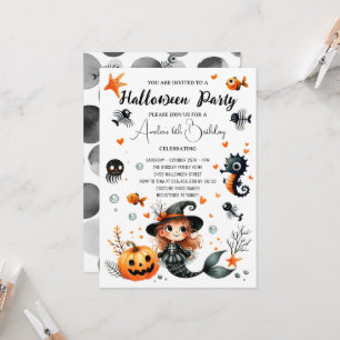 Schattigee Halloween Kids Verjaardag Spooky Zeemee Kaart