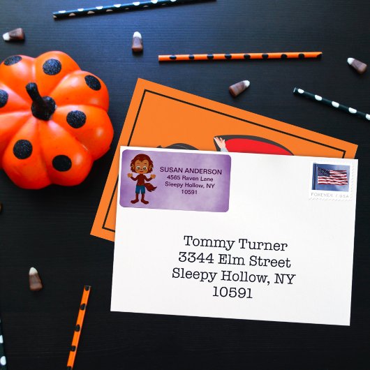 Schattigee Halloween Kind Kostuumfeest Weerwolf Etiket