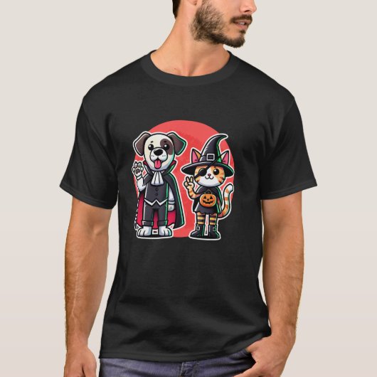 Schattigee Halloween Kinder Heksenkat Vampier Dog  T-shirt (Voorkant)