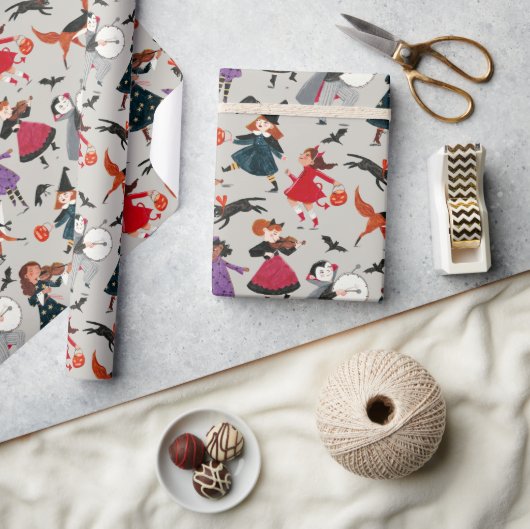 Schattigee Halloween kinder illustratie Cadeaupapier (Crafts)