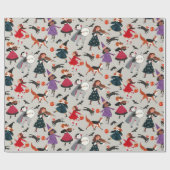 Schattigee Halloween kinder illustratie Cadeaupapier (Vlak)