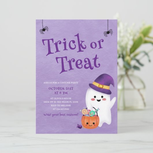 Schattigee Halloween Kinder Kinderen Kaart (Staand voorkant)