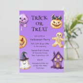 Schattigee Halloween Kinder Partij Trick or treat Kaart (Staand voorkant)