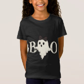 Schattigee Halloween Kinder T-Shirt - "Boo" Ghost  (Voorkant)
