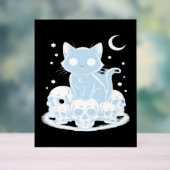 Schattigee Halloween Kitten Cat Gotische Esthetisc Acryl Bord (Neutraal)