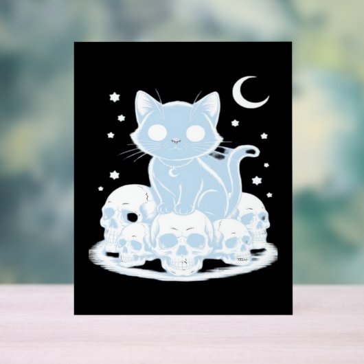 Schattigee Halloween Kitten Cat Gotische Esthetisc Acryl Bord (Neutraal)