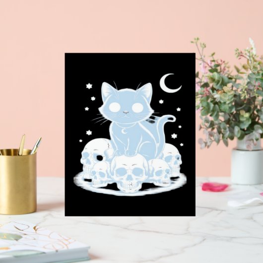 Schattigee Halloween Kitten Cat Gotische Esthetisc Acryl Bord (Huwelijk)