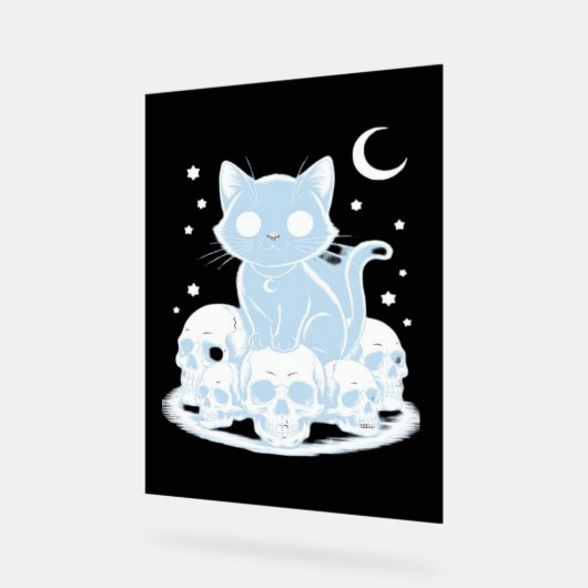 Schattigee Halloween Kitten Cat Gotische Esthetisc Acryl Bord (Hoek)