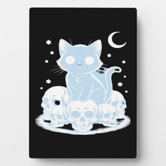 Schattigee Halloween Kitten Cat Gotische Esthetisc Fotoplaat (voorkant)