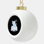 Schattigee Halloween Kitten Cat Gotische Esthetisc Keramische Bal Ornament (Rechts)