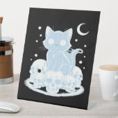 Schattigee Halloween Kitten Cat Gotische Esthetisc Reclamebord Met Voetstuk (Insitu)