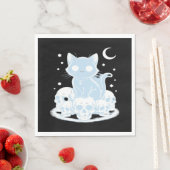Schattigee Halloween Kitten Cat Gotische Esthetisc Servet (Insitu)
