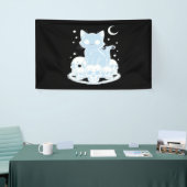 Schattigee Halloween Kitten Cat Gotische Esthetisc Spandoek (Beurs)