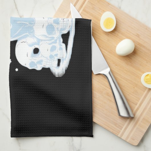 Schattigee Halloween Kitten Cat Gotische Esthetisc Theedoek (Quarter Fold)