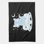 Schattigee Halloween Kitten Cat Gotische Esthetisc Theedoek (Verticaal)