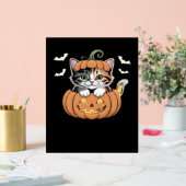 Schattigee Halloween Kitten in een Pumpkin Classic Acryl Bord (Huwelijk)