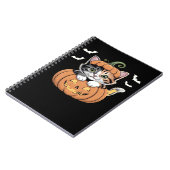 Schattigee Halloween Kitten in een Pumpkin Classic Notitieboek (Linkerzijde)