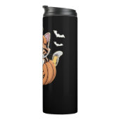 Schattigee Halloween Kitten in een Pumpkin Classic Thermosbeker (Geroteerd rechts)