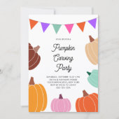 Schattigee Halloween Kleurrijke Pompoen Carving Pa Kaart (Voorkant)