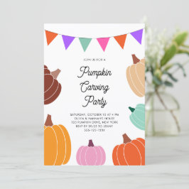 Schattigee Halloween Kleurrijke Pompoen Carving Pa Kaart