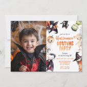 Schattigee Halloween Kostuum feest foto verjaardag Kaart (Voorkant)