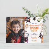 Schattigee Halloween Kostuum feest foto verjaardag Kaart (Staand voorkant)