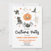 Schattigee Halloween Kostuum Feestuitnodiging Kaart (Voorkant)
