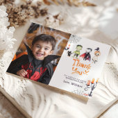 Schattigee Halloween Kostuum party foto dank je Kaart