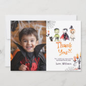 Schattigee Halloween Kostuum party foto dank je Kaart (Voorkant)