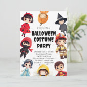 Schattigee Halloween Kostuum Party Invitation voor Kaart (Staand voorkant)