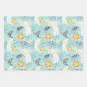 Schattigee Halloween Kostuumdieren Treats Blue Inpakpapier Vel (Voorkant 2)