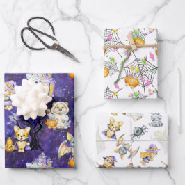 Schattigee Halloween Kostuumdieren Treats Inpakpapier Vel